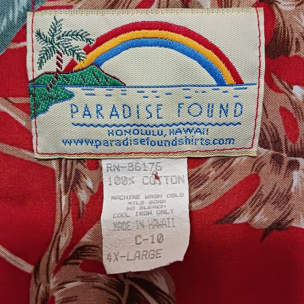 Paradise Found Hawaiian Short Sleeve Jungle Bird Magnum PI Button Down Shirt 4XL - Picture 6 of 13